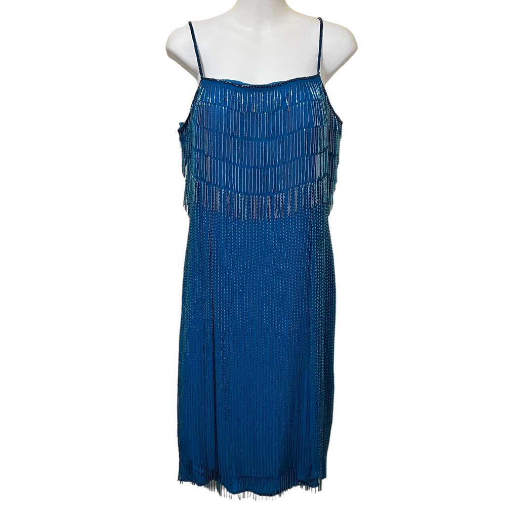 Vintage NWT Alyce Designs Blue Beaded Dress